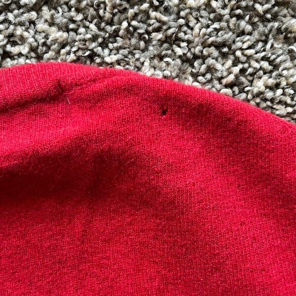Vintage Playboy Sweater Mens 42 Red V-Neck Wool/Angola Rabbit Long Sleeve Top - Picture 4 of 8